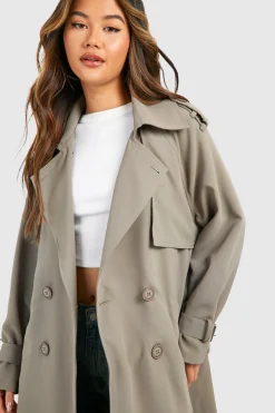 boohoo Trench-coat oversize à double boutonnage<Femme Looks De Rentrée|Manteaux Et Vestes D’Automne