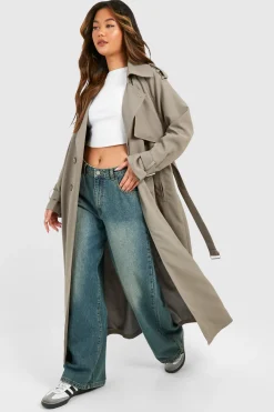 boohoo Trench-coat oversize à double boutonnage<Femme Looks De Rentrée|Manteaux Et Vestes D’Automne