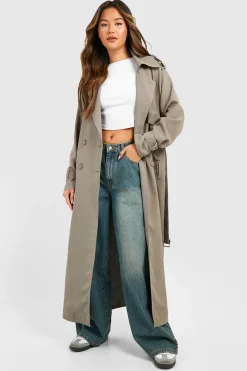 boohoo Trench-coat oversize à double boutonnage<Femme Looks De Rentrée|Manteaux Et Vestes D’Automne