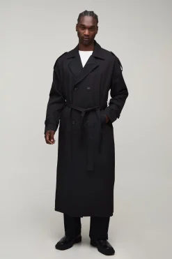 Trench-coat Oversize En Sergé Pour Grande Taille