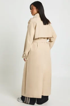 Trench Coat Petite Oversize Double Boutonnage Finition Pêche