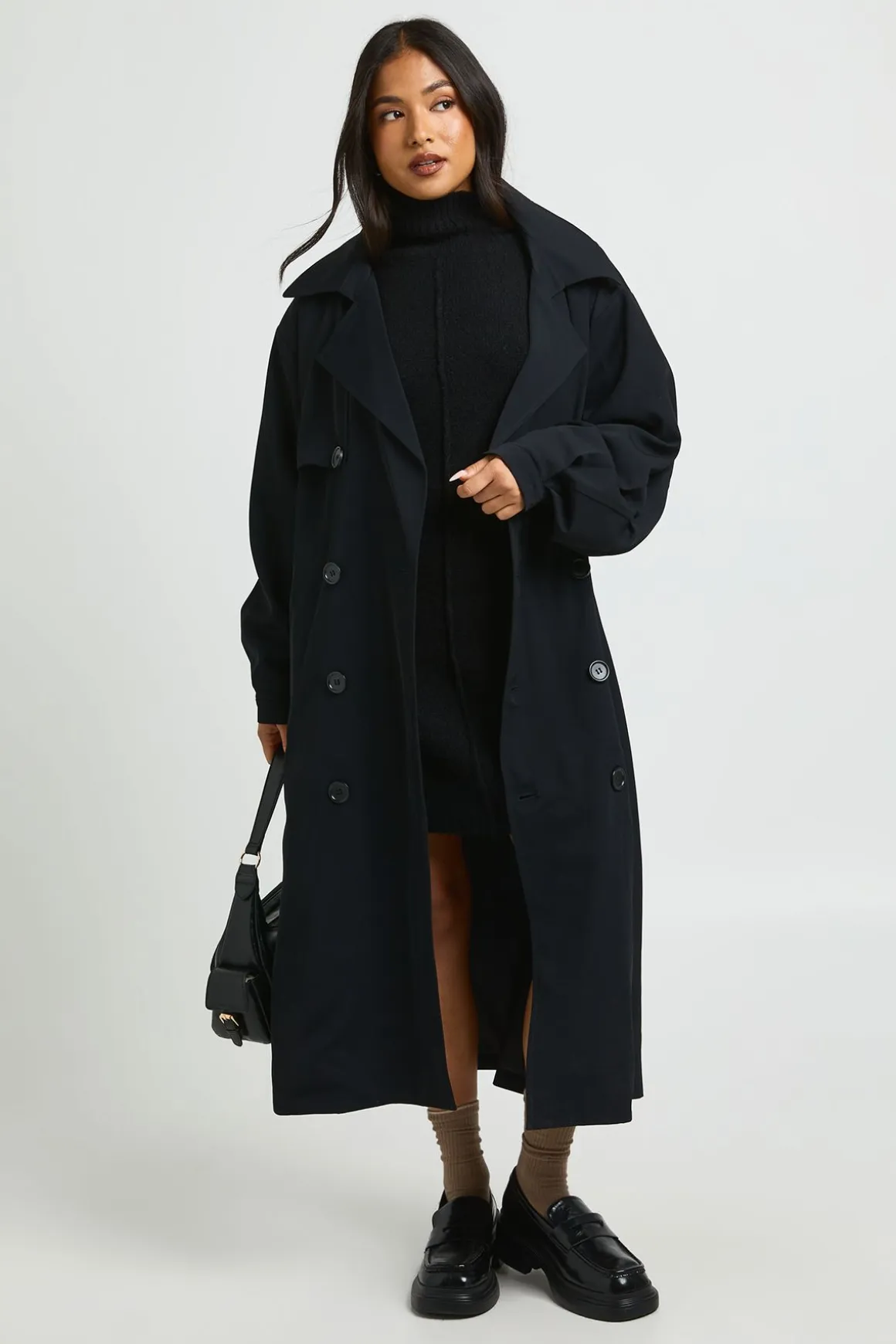 Trench-coat Petite Surdimensionné À Manches Raglan
