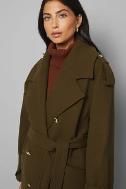 Trench-coat à Revers Larges