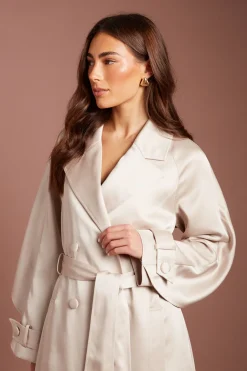 Trench-coat Satiné De Cérémonie