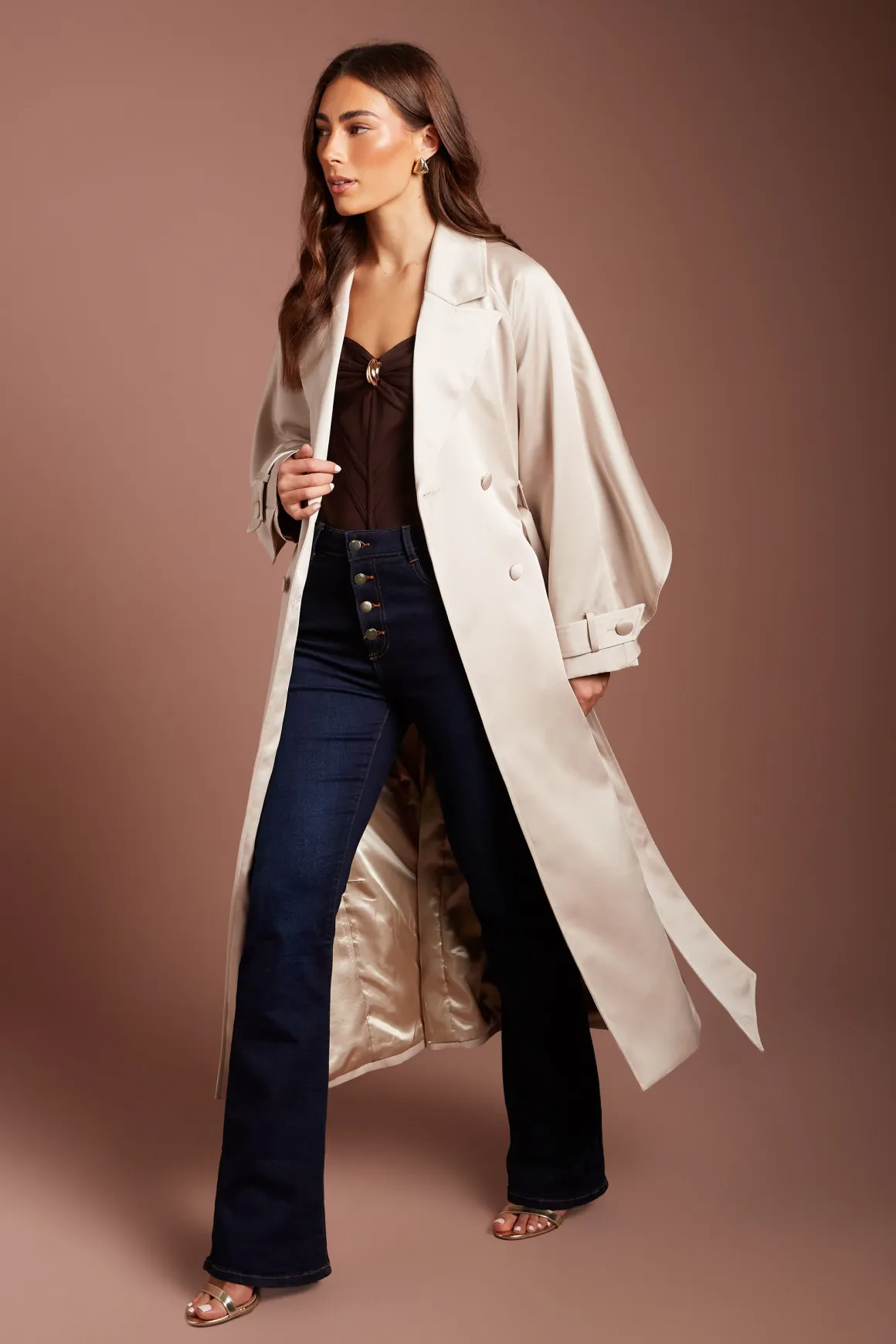 Trench-coat Satiné De Cérémonie
