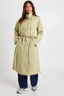 boohoo Trench-Coat Texturé à Taille Cintrée<Femme Vestes & Manteaux|Trenchs