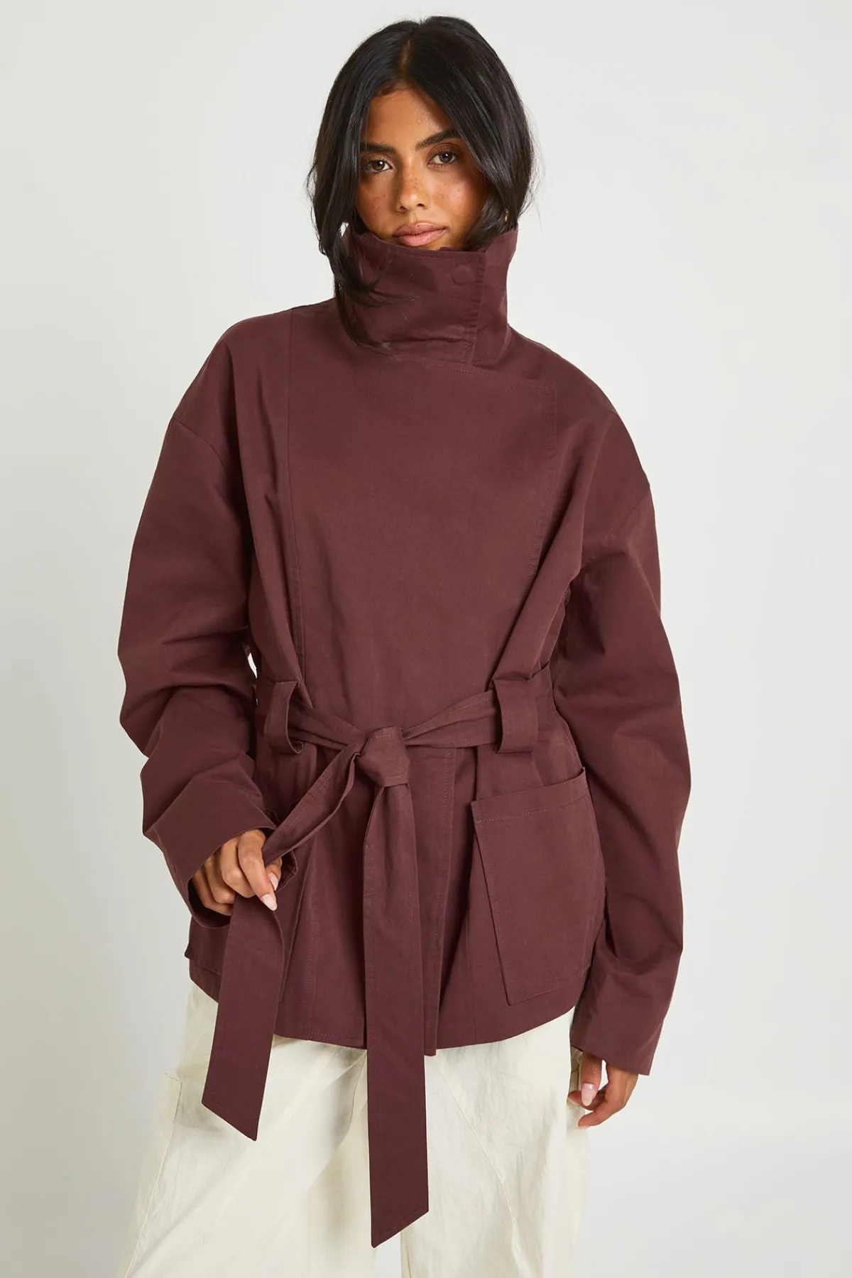 boohoo Trench Court Ceinturé<Femme Vestes & Manteaux|Trenchs