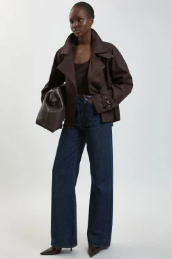 KarenMillen Trench Court À Col Entonnoir<Femme Manteaux Et Vestes D’Automne|Vestes & Manteaux