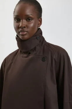 KarenMillen Trench Court À Col Entonnoir<Femme Manteaux Et Vestes D’Automne|Vestes & Manteaux