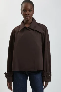 KarenMillen Trench Court À Col Entonnoir<Femme Manteaux Et Vestes D’Automne|Vestes & Manteaux