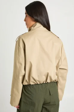 boohoo Trench Court À Double Boutonnage Et Col Montant<Femme Tons Neutres|Trenchs