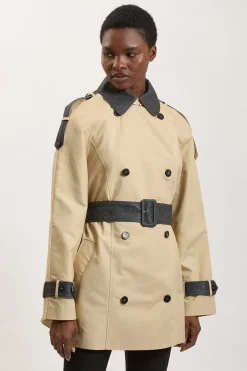 Trench Court En Denim Mixte