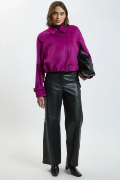 KarenMillen Trench Court En Laine<Femme Manteaux Et Vestes D’Automne|Vestes & Manteaux