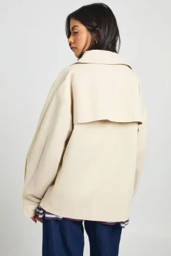 boohoo Trench Court à Manches Bouffantes<Femme Vestes & Manteaux|Trenchs
