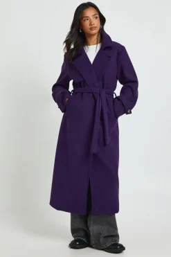 boohoo Trench Petite Aspect Laine avec Ceinture<Femme Vestes & Manteaux