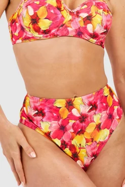 Tropical Bikini Brief à Taille Haute