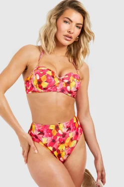 Tropical Bikini Brief à Taille Haute