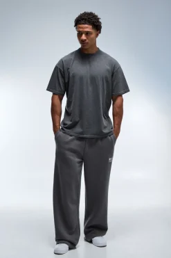T-shirt Active Col Allongé Délavé Oversize Progress Over Perfection
