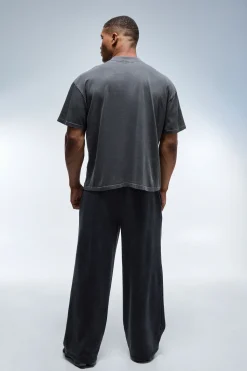 boohooMAN T-shirt Active New York City Gym Délavé Oversize Col Étendu<Femme Tout Afficher Activewear|Athleisure