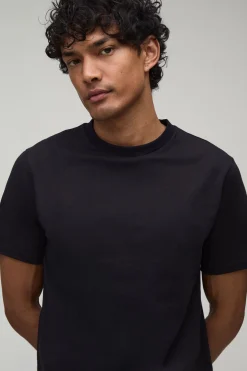 T-shirt Ajusté En Coton Chiné
