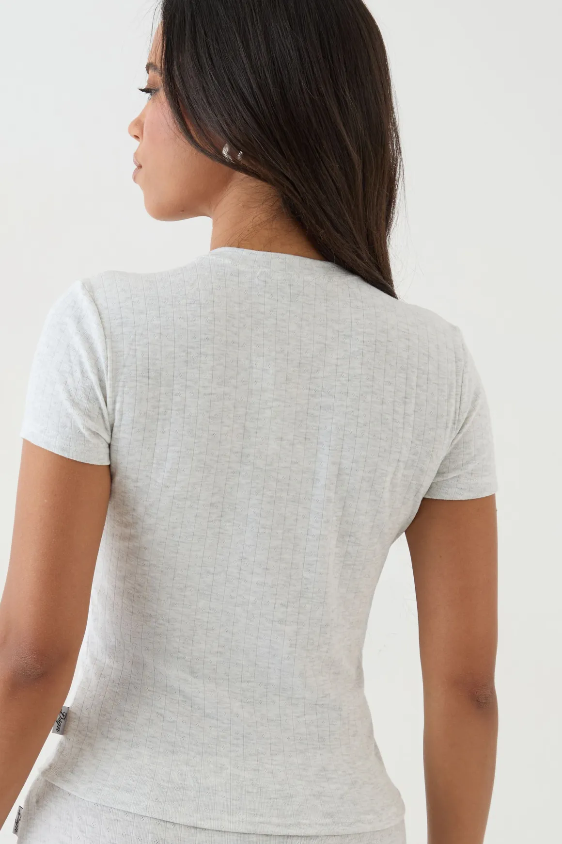 T-shirt Ajusté En Maille Ajourée Dsgn Studio