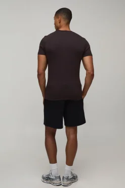 boohooMAN T-shirt Ajusté Essentiel Coupe Musclée<Homme T-Shirts|Essentiels