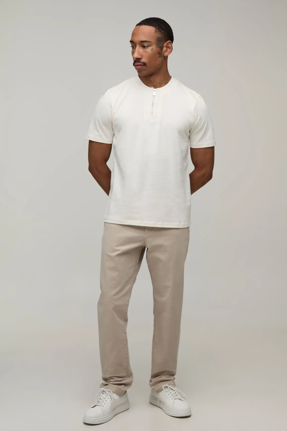 T-shirt Ajusté À Fermeture Éclair 1/4