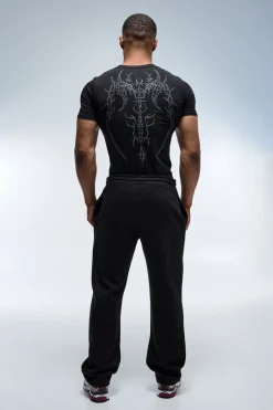 T-shirt Ajusté Gothique À Motif Tribal Dorsal Training Dept