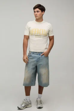 T-shirt Ajusté Moulant Raccourci À Imprimé Moto En Relief