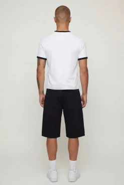 T-shirt Ajusté Muscle Raccourci À Bandes Contrastées Sans Coutures Latérales