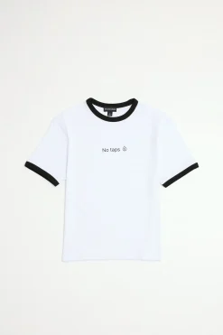 T-shirt Ajusté Muscle Raccourci À Bandes Contrastées Sans Coutures Latérales