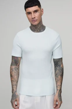 T-shirt Ajusté Muscle Texturé Froissé Tall