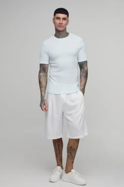 T-shirt Ajusté Muscle Texturé Froissé Tall