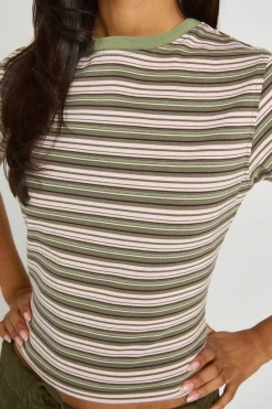 boohoo T-shirt Ajusté À Rayures<Femme Tops D’Automne|Looks De Rentrée