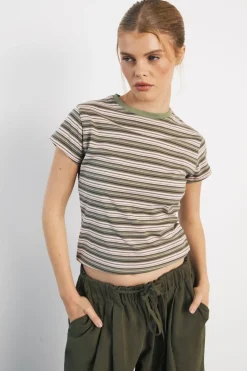 boohoo T-shirt Ajusté À Rayures<Femme Tops D’Automne|Looks De Rentrée