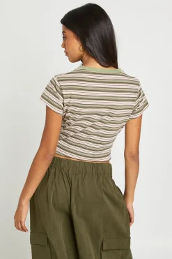 boohoo T-shirt Ajusté À Rayures<Femme Tops D’Automne|Looks De Rentrée