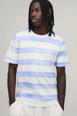T-shirt Ajusté À Rayures Imprimées
