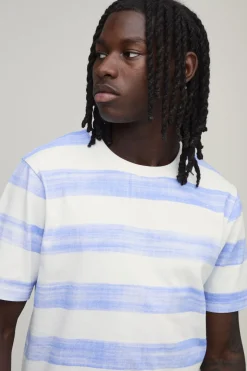 T-shirt Ajusté À Rayures Imprimées