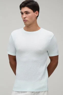 boohooMAN T-shirt Ajusté Texturé Froissé<Homme T-Shirts