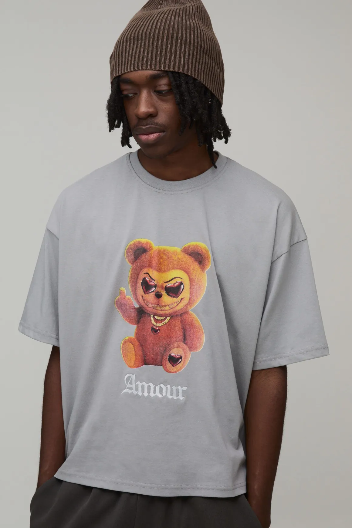 T-shirt Ample Coupe Boxy Avec Broderie Amour