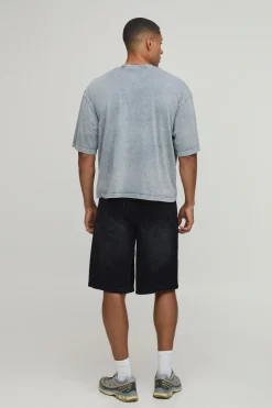 T-shirt Ample Délavé Oversize Avec Poche Poitrine Essentiel