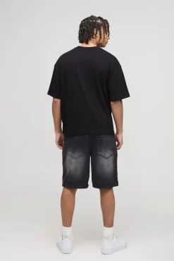 T-shirt ample et carré à croix brodée