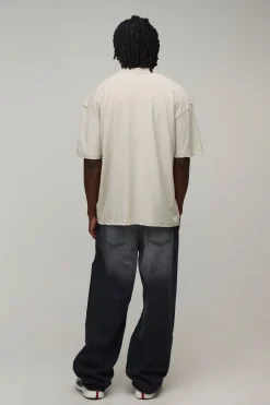T-shirt Ample Grande Taille Imprimé Colombe Coutures Apparentes