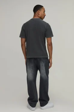 T-shirt Anthracite Coupe Regular Édition Limitée Imprimé Coutures Apparentes