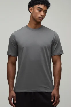 T-shirt Anthracite Coupe Regular Avec Broderie Riviera Française