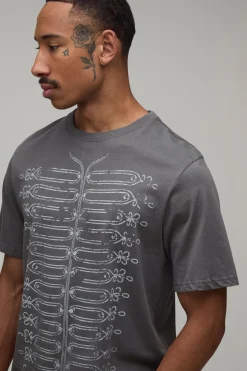T-shirt Anthracite Coupe Regular Imprimé Napoléon