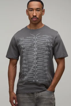 T-shirt Anthracite Coupe Regular Imprimé Napoléon