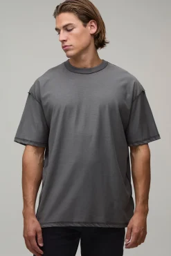 T-shirt Anthracite Oversize Imprimé Kyoto Coutures Apparentes