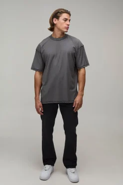 T-shirt Anthracite Oversize Imprimé Kyoto Coutures Apparentes