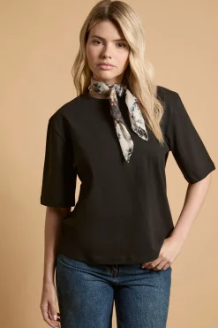 Oasis T-shirt Avec Foulard Imprimé Patchwork Au Col<Femme Tops